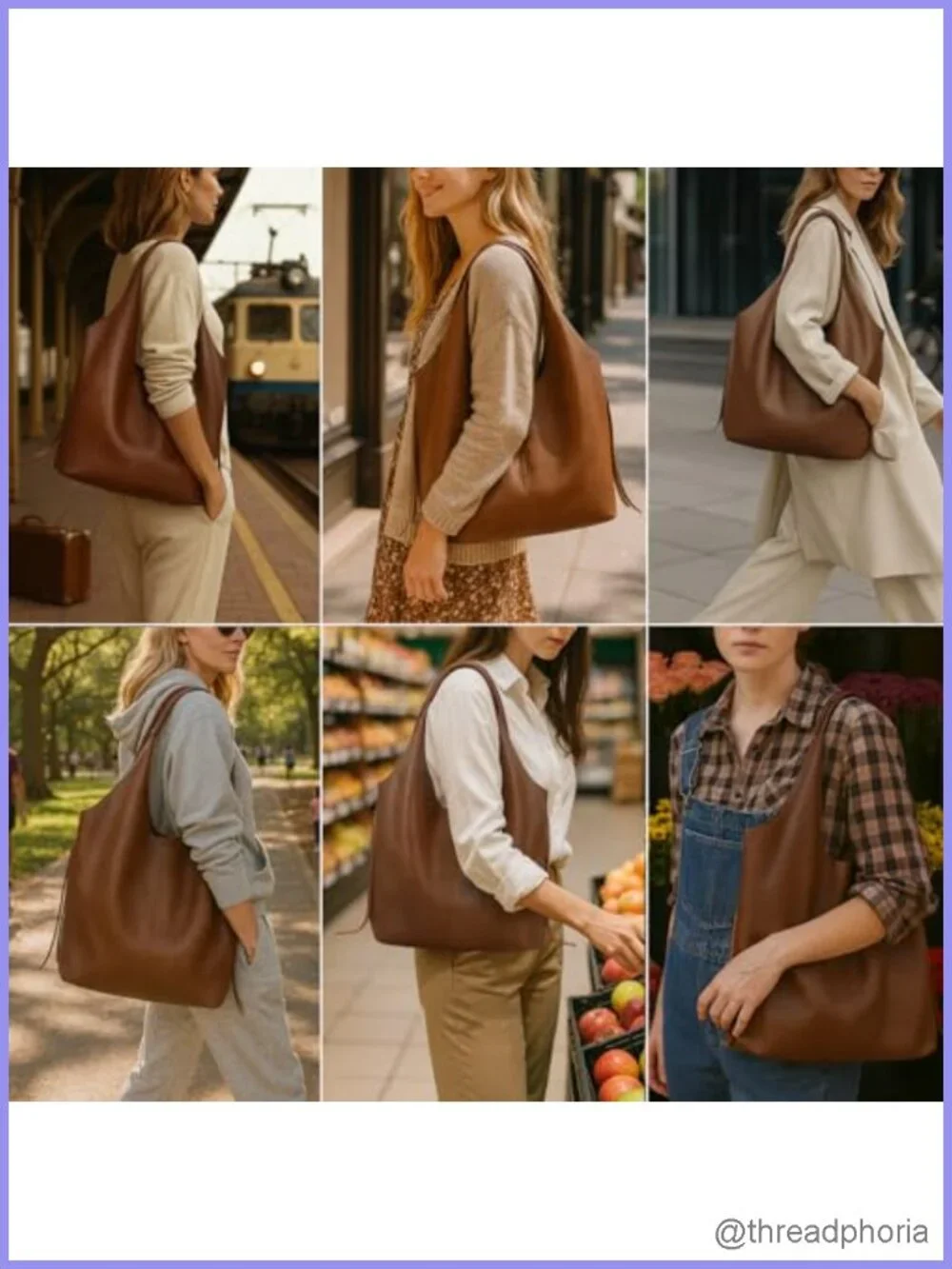 Genuine Leather Slouchy Hobo Shoulder Bag Tote Women